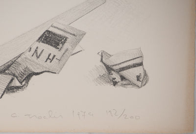 Costa TSOCLIS : Nature morte aux papiers, Lithographie originale signée