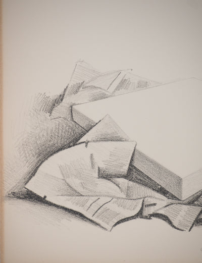 Costa TSOCLIS : Nature morte aux papiers, Lithographie originale signée