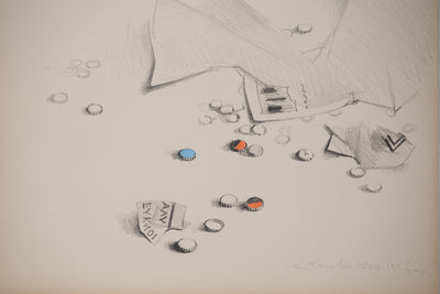 Costa TSOCLIS : Papiers et capsules, Lithographie originale signée