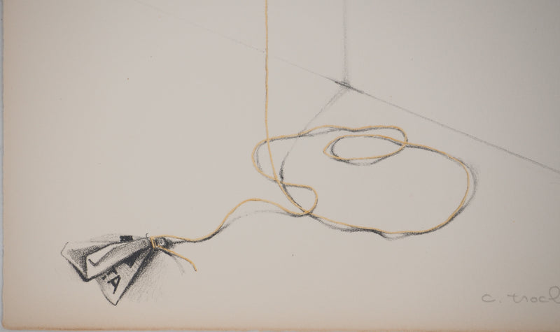 Costa TSOCLIS : Le fil, Lithographie originale signée