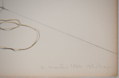 Costa TSOCLIS : Le fil, Lithographie originale signée