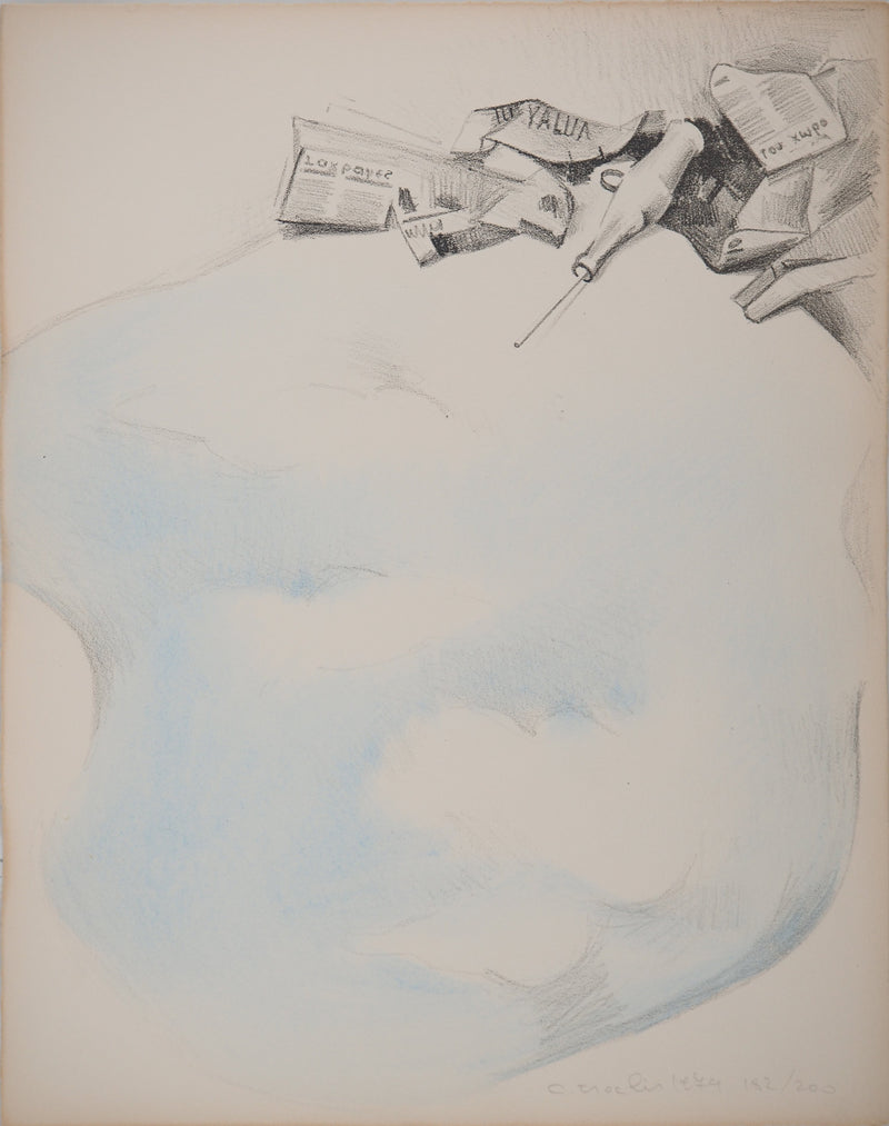 Costa TSOCLIS : Dans le ciel, Lithographie originale signée