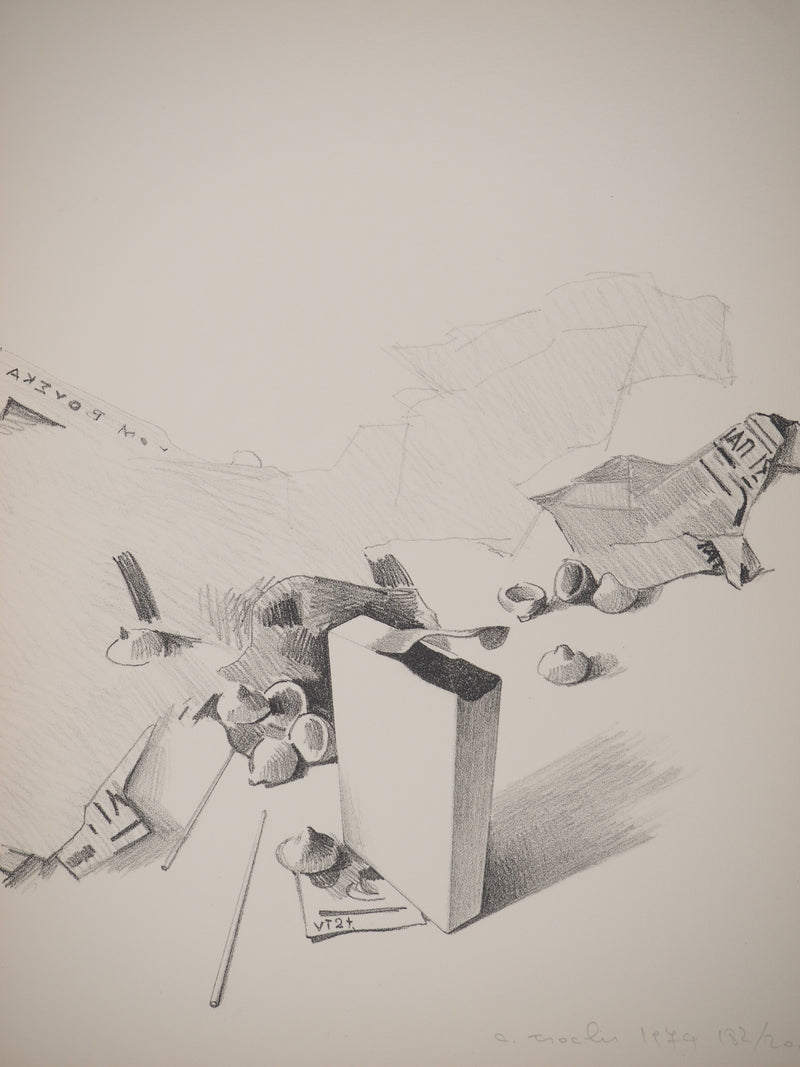 Costa TSOCLIS : Nature morte, Lithographie originale signée