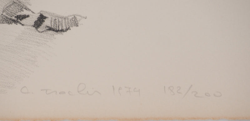 Costa TSOCLIS : Bâton et papiers, Lithographie originale signée