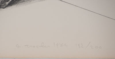 Costa TSOCLIS : Contre le mur, Lithographie originale signée