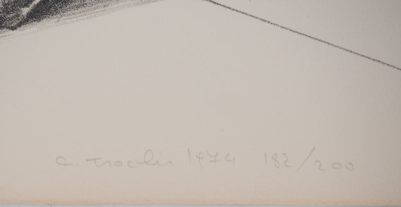 Costa TSOCLIS : Contre le mur, Lithographie originale signée