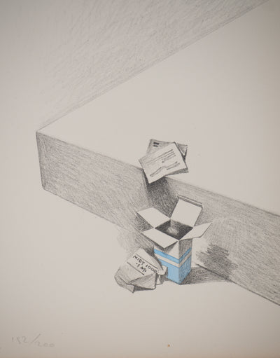 Costa TSOCLIS : La petite boite bleue, Lithographie originale signée