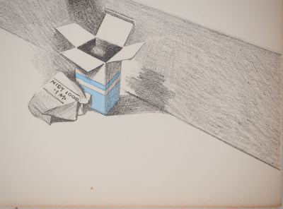 Costa TSOCLIS : La petite boite bleue, Lithographie originale signée