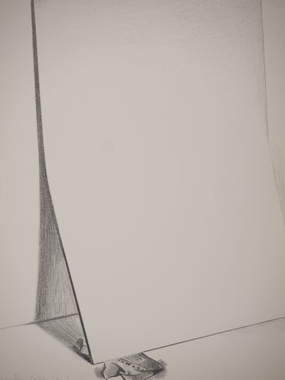 Costa TSOCLIS : Feuille pliée en équilibre, Lithographie originale signée