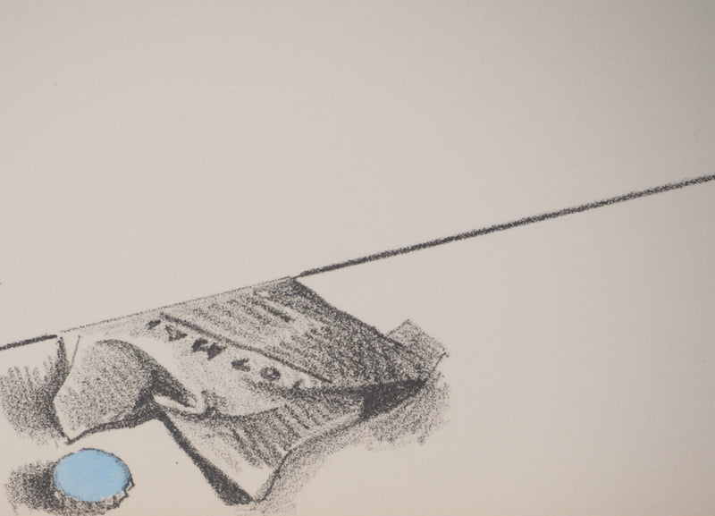 Costa TSOCLIS : Feuille pliée en équilibre, Lithographie originale signée