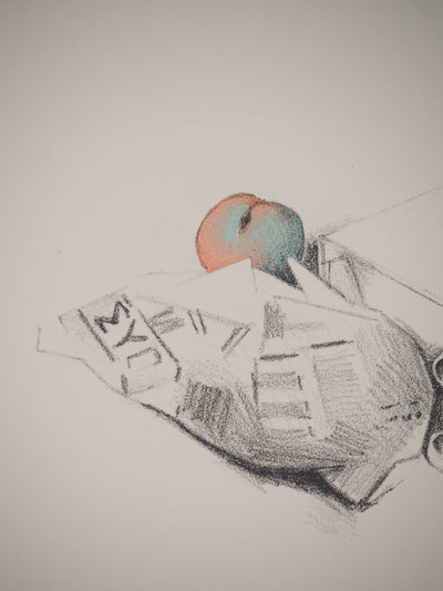 Costa TSOCLIS : La pomme au milieu du chaos, Lithographie originale signée