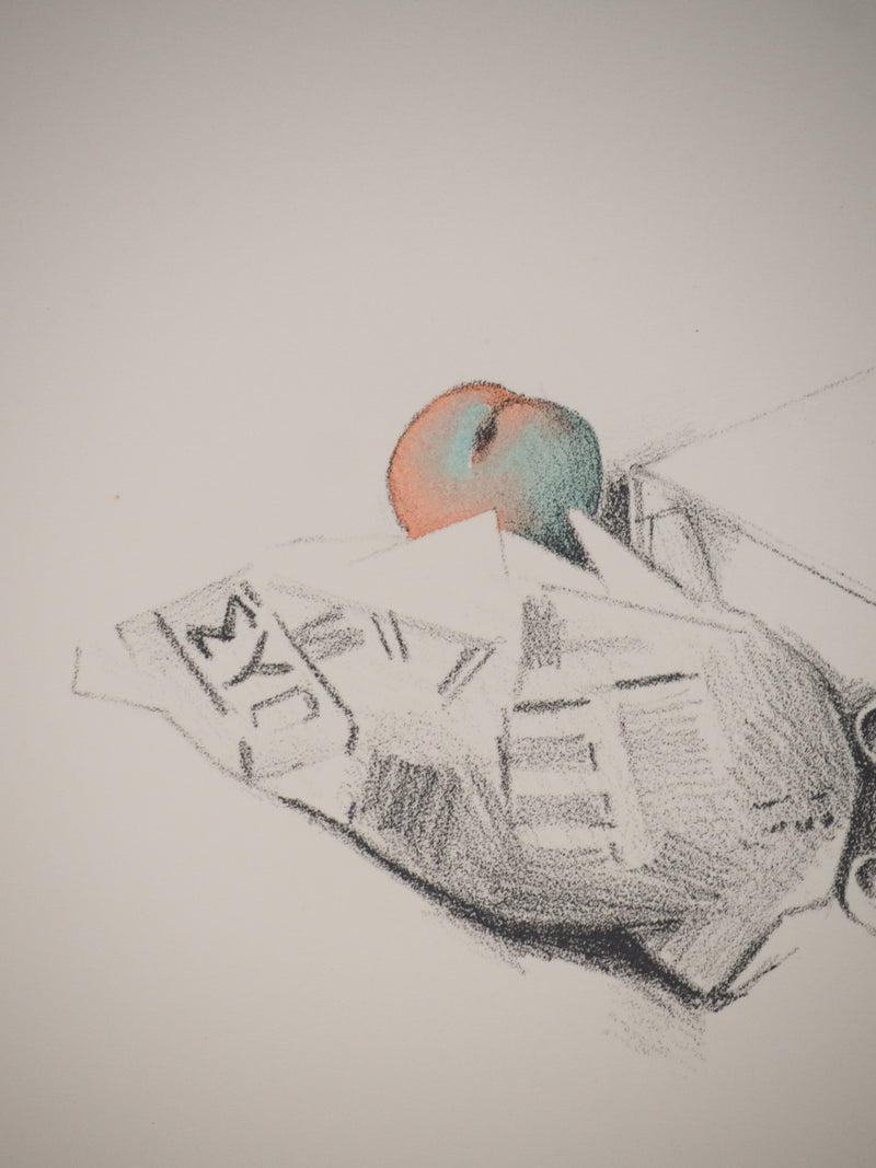 Costa TSOCLIS : La pomme au milieu du chaos, Lithographie originale signée