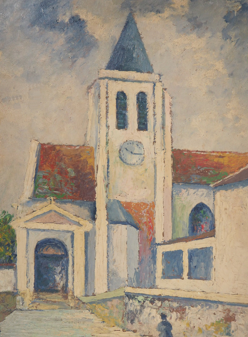 Elisée MACLET : Paris, Saint Germain de Charonne, Huile sur panneau signée