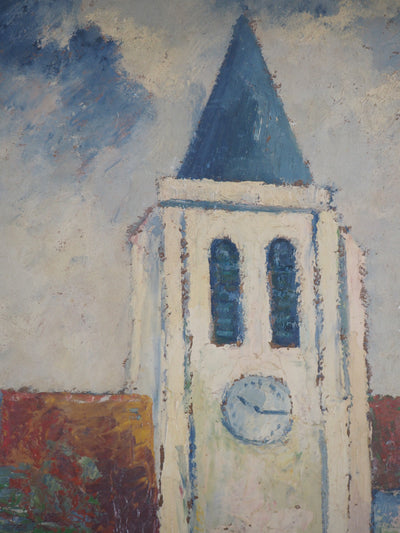 Elisée MACLET : Paris, Saint Germain de Charonne, Huile sur panneau signée