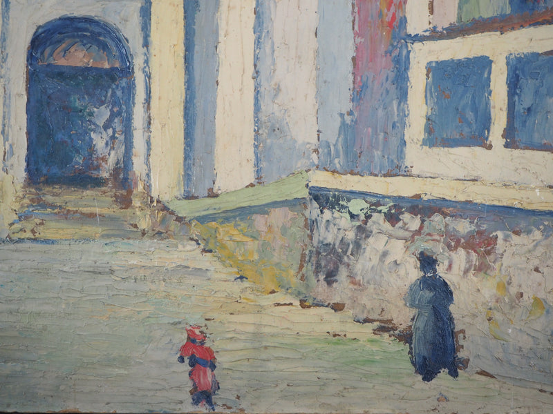Elisée MACLET : Paris, Saint Germain de Charonne, Huile sur panneau signée