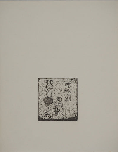 Brigitte COUDRIAN : Amoureux dans le parque, Lithographie originale (photo de détail 2) - Crédit photo : Galerie Art.Paris