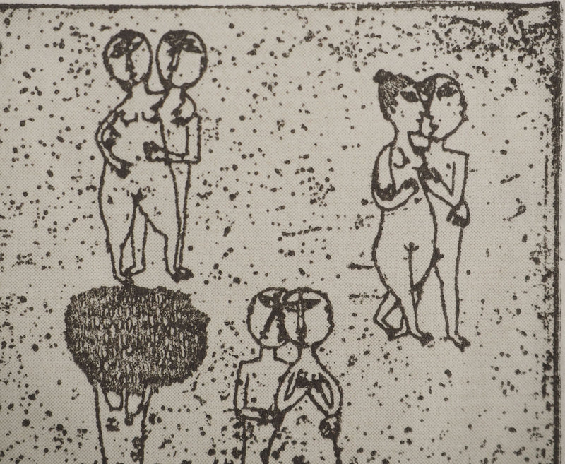 Brigitte COUDRIAN : Amoureux dans le parque, Lithographie originale (photo de détail 3) - Crédit photo : Galerie Art.Paris