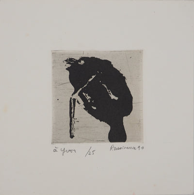 Martine RASSINEUX : L'oiseau à la canne, Gravure originale (photo de détail 2) - Crédit photo : Galerie Art.Paris