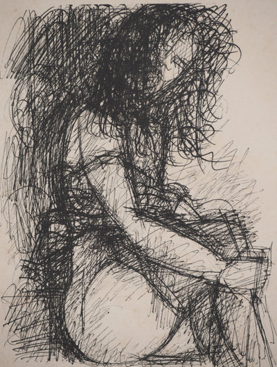 Thierry VISCHEL : Portrait de jeune fille, Gravure originale (photo de détail 2) - Crédit photo : Galerie Art.Paris
