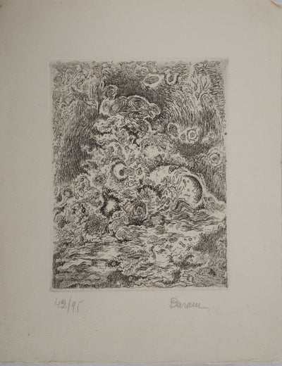 Sioma BARAM : Paysage à Formentera, Gravure originale (photo de détail 2) - Crédit photo : Galerie Art.Paris