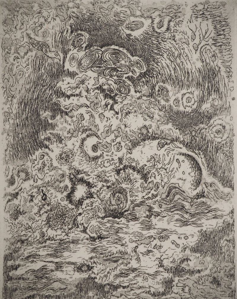 Sioma BARAM : Paysage à Formentera, Gravure originale (vue générale) - Crédit photo : Galerie Art.Paris
