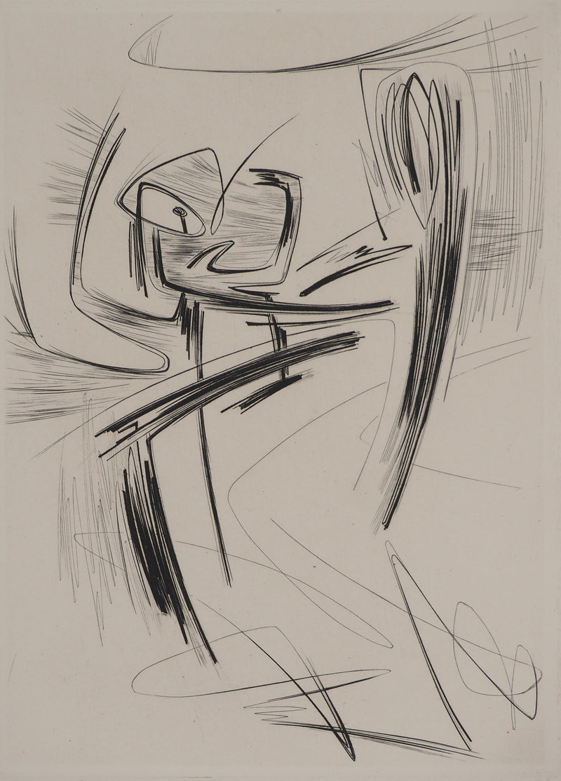 Gérard VULLIAMY : Composition dynamique, Gravure originale (vue générale) - Crédit photo : Galerie Art.Paris