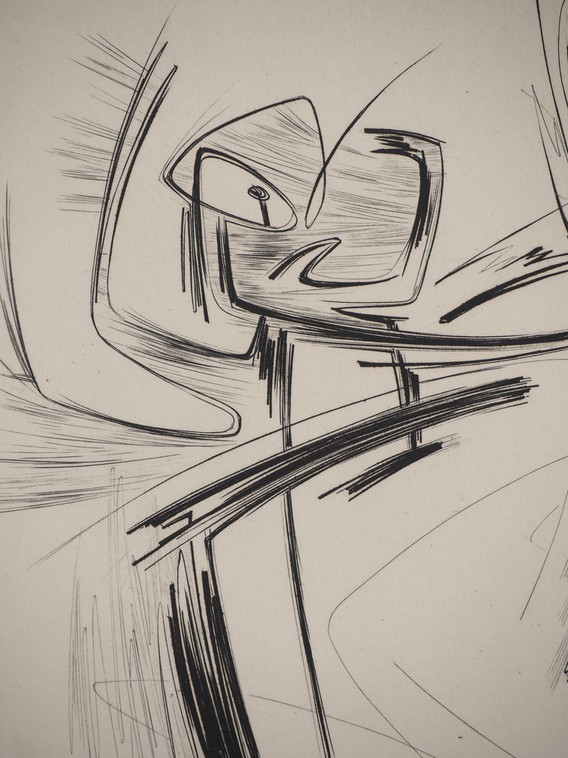 Gérard VULLIAMY : Composition dynamique, Gravure originale (photo de détail 5) - Crédit photo : Galerie Art.Paris