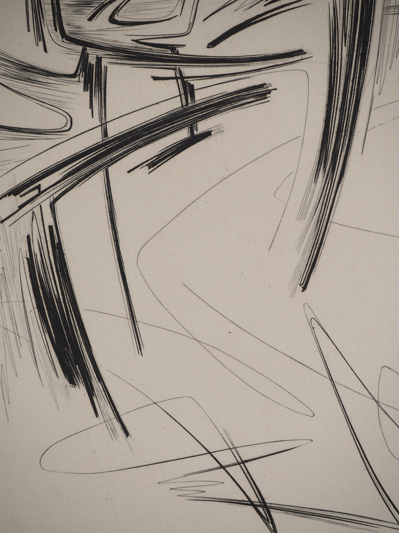 Gérard VULLIAMY : Composition dynamique, Gravure originale (photo de détail 6) - Crédit photo : Galerie Art.Paris