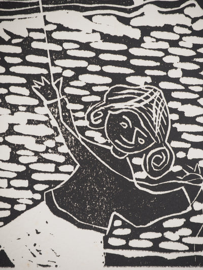Richard RAVEN CHESTER : Petite fille au ballon, Lithographie originale (photo de détail 5) - Crédit photo : Galerie Art.Paris