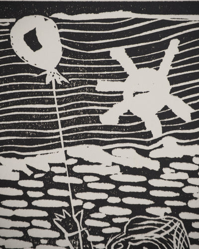 Richard RAVEN CHESTER : Petite fille au ballon, Lithographie originale (photo de détail 6) - Crédit photo : Galerie Art.Paris