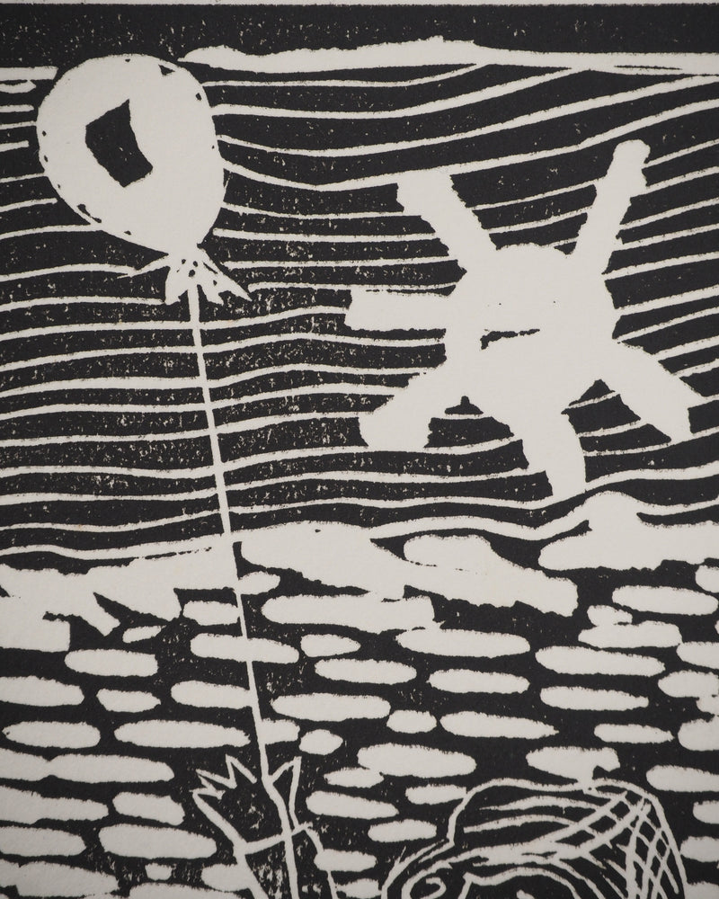 Richard RAVEN CHESTER : Petite fille au ballon, Lithographie originale (photo de détail 6) - Crédit photo : Galerie Art.Paris