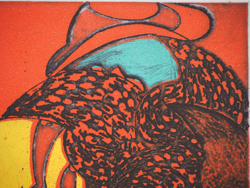 Richard RAVEN CHESTER : Le coq, Lithographie originale (photo de détail 5) - Crédit photo : Galerie Art.Paris