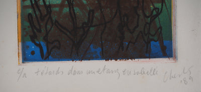 Richard RAVEN CHESTER : Têtard dans l'étang, Lithographie originale (photo de détail 2) - Crédit photo : Galerie Art.Paris