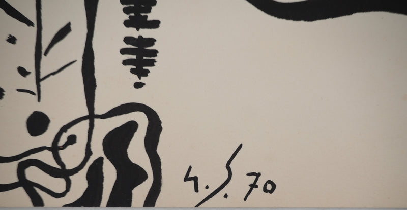 Gustave SINGIER : Composition abstraite, Lithographie originale (photo de détail 3) - Crédit photo : Galerie Art.Paris