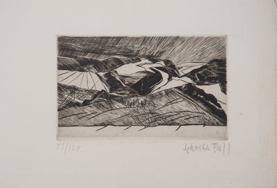 George BALL : Les collines, Gravure originale (vue générale) - Crédit photo : Galerie Art.Paris