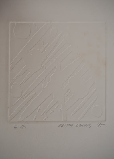 Bowon CHUNG : Formes dans l'espace, Gravure originale (vue générale) - Crédit photo : Galerie Art.Paris