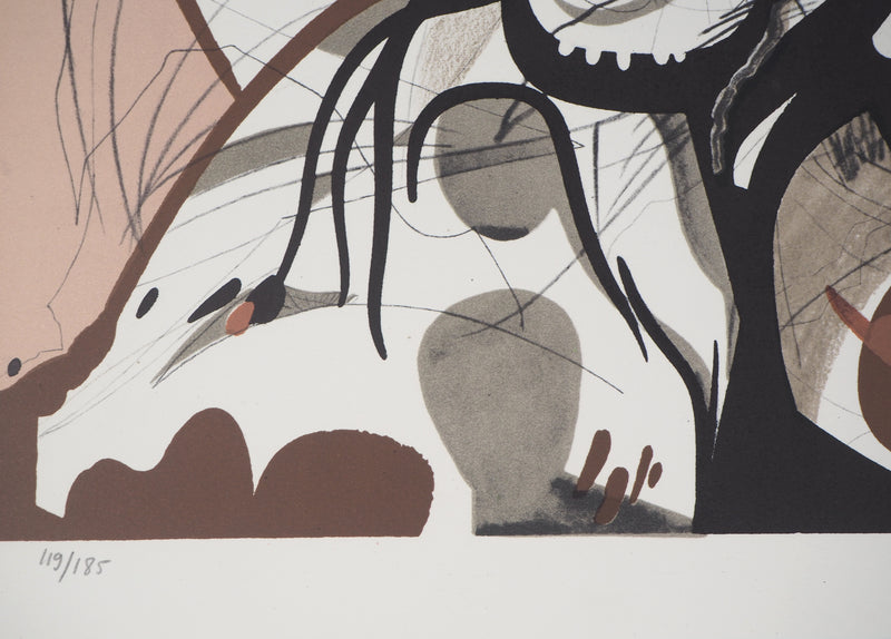 Raymond MORETTI : Visages entremêlés, Lithographie originale (photo de détail 4) - Crédit photo : Galerie Art.Paris