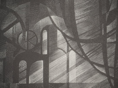 Tiennick KEREVEL : Hommage à l'Opéra de Marseille, Gravure originale (photo de détail 6) - Crédit photo : Galerie Art.Paris
