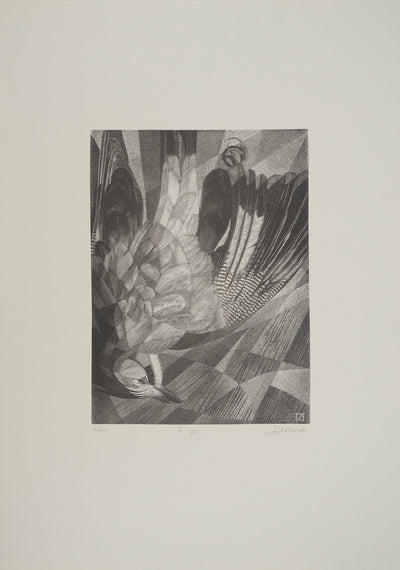 Tiennick KEREVEL : Oiseau : Le Geai, Gravure originale (photo de détail 2) - Crédit photo : Galerie Art.Paris