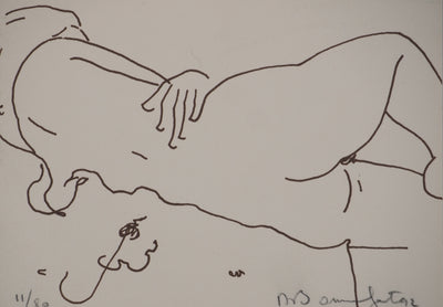 Alain BONNEFOIT : Nu endormi, Lithographie originale (photo de détail 2) - Crédit photo : Galerie Art.Paris
