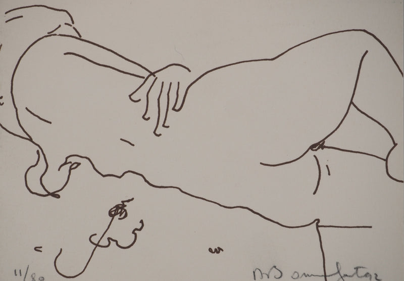 Alain BONNEFOIT : Nu endormi, Lithographie originale (photo de détail 2) - Crédit photo : Galerie Art.Paris