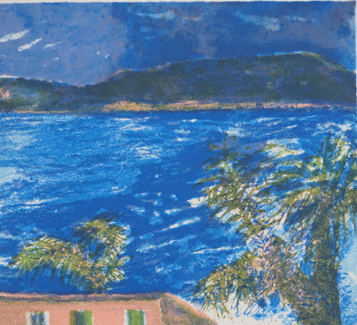 Guy BARDONE : Vue sur le littoral méditerranéen, Lithographie originale (vue générale) - Crédit photo : Galerie Art.Paris