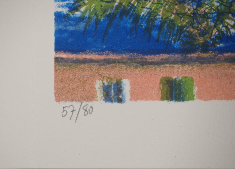 Guy BARDONE : Vue sur le littoral méditerranéen, Lithographie originale (photo de détail 2) - Crédit photo : Galerie Art.Paris