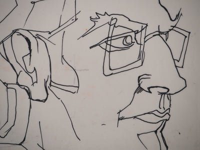 Jacques DESPIERRE : Portrait d'un Ministre (Roger Doullot?) , Dessin original (photo de détail 5) - Crédit photo : Galerie Art.Paris
