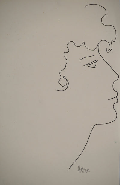 Alain BONNEFOIT : Visage angélique, Lithographie originale (photo de détail 2) - Crédit photo : Galerie Art.Paris