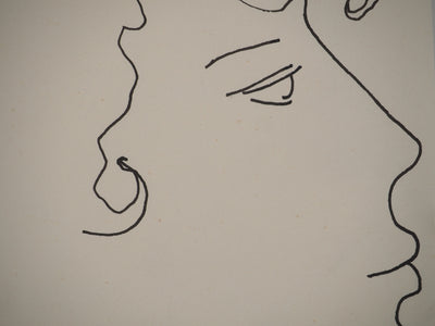Alain BONNEFOIT : Visage angélique, Lithographie originale (photo de détail 4) - Crédit photo : Galerie Art.Paris