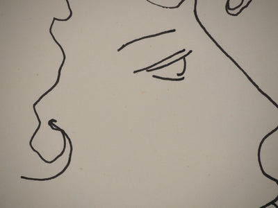 Alain BONNEFOIT : Visage angélique, Lithographie originale (photo de détail 5) - Crédit photo : Galerie Art.Paris