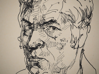 Yves-Jean COMMERE : Portrait masculin, Dessin original (photo de détail 4) - Crédit photo : Galerie Art.Paris