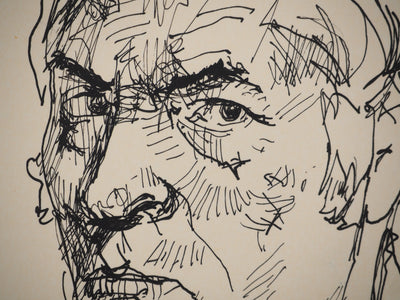Yves-Jean COMMERE : Portrait masculin, Dessin original (photo de détail 5) - Crédit photo : Galerie Art.Paris