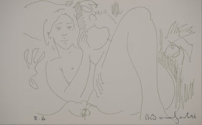 Alain BONNEFOIT : Intimité féminine,, Lithographie originale (vue générale) - Crédit photo : Galerie Art.Paris
